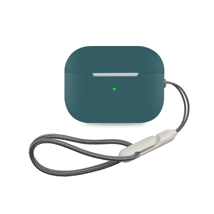 For AirPods Pro 2 Earphone Silicone Protective Case(Dark Green)