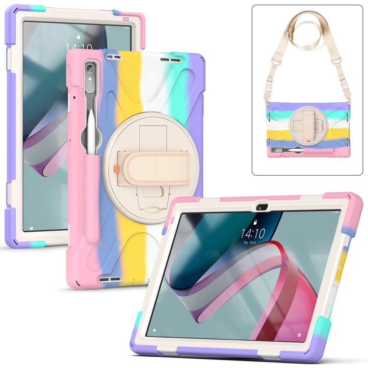 For Lenovo Pad Pro 11.2 2022 TB-138FC/132FU Silicone + PC Protective Tablet Case(Colorful Pink)