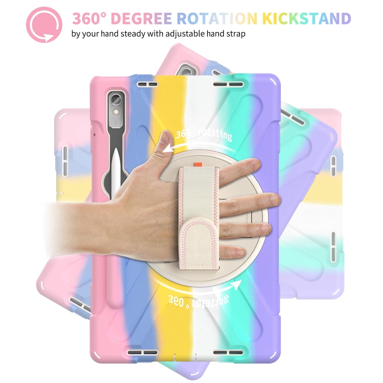 For Lenovo Pad Pro 11.2 2022 TB-138FC/132FU Silicone + PC Protective Tablet Case(Colorful Pink)