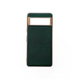 For Google Pixel 6a Nano Electroplating Cross Texture Genuine Leather Phone Case(Green) - Google Cases by PMC TechLife | Online Shopping South Africa | PMC TechLife | Buy Now Pay Later Mobicred