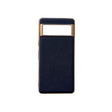 For Google Pixel 7 5G Nano Electroplating Cross Texture Genuine Leather Phone Case(Blue) - Google Cases by PMC TechLife | Online Shopping South Africa | PMC TechLife | Buy Now Pay Later Mobicred