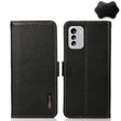 For Nokia G60 5G KHAZNEH Side-Magnetic Litchi Genuine Leather RFID Phone Case(Black) - Nokia Cases by PMC TechLife | Online Shopping South Africa | PMC TechLife | Buy Now Pay Later Mobicred