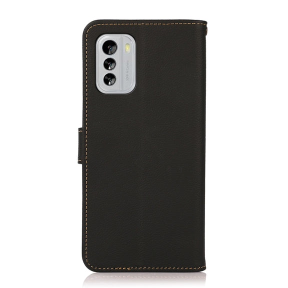 For Nokia G60 5G KHAZNEH Custer Genuine Leather RFID Phone Case(Black)