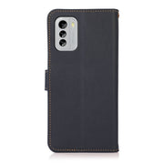 For Nokia G60 5G KHAZNEH Custer Genuine Leather RFID Phone Case(Blue)