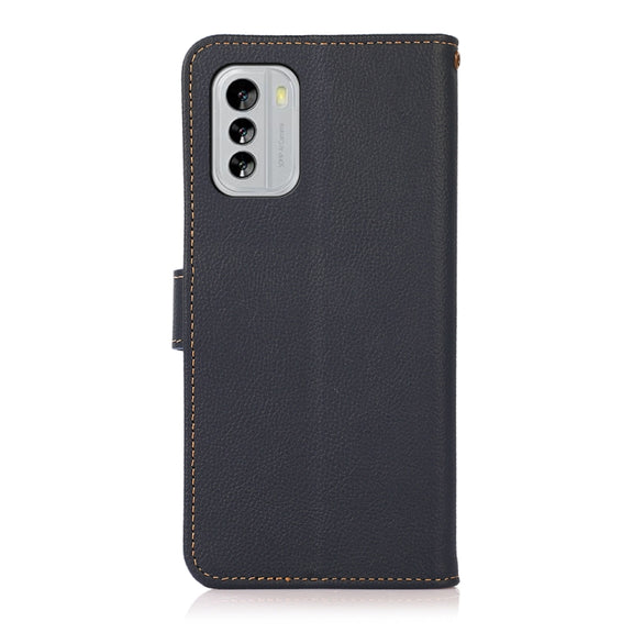 For Nokia G60 5G KHAZNEH Custer Genuine Leather RFID Phone Case(Blue)
