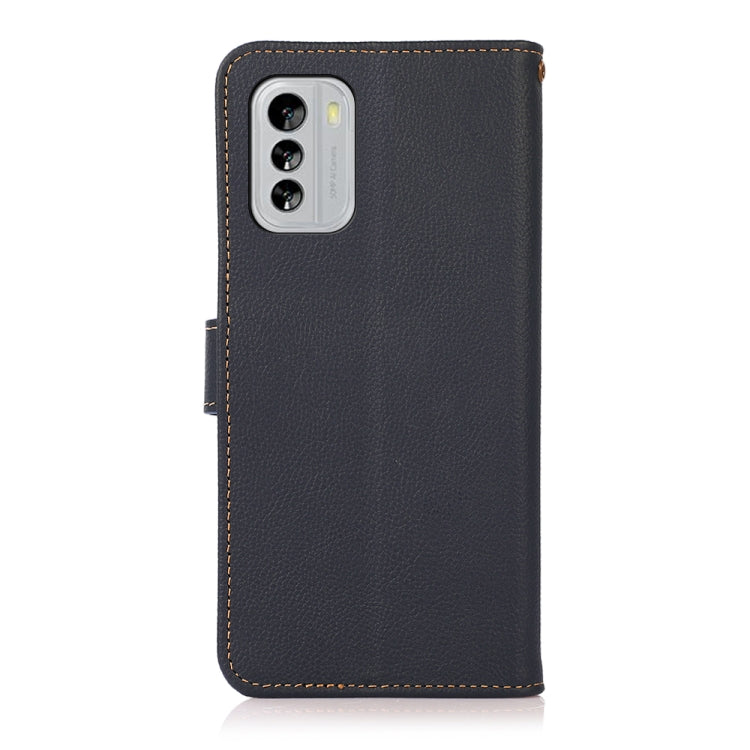 For Nokia G60 5G KHAZNEH Custer Genuine Leather RFID Phone Case(Blue)