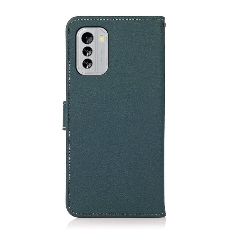For Nokia G60 5G KHAZNEH Custer Genuine Leather RFID Phone Case(Green)