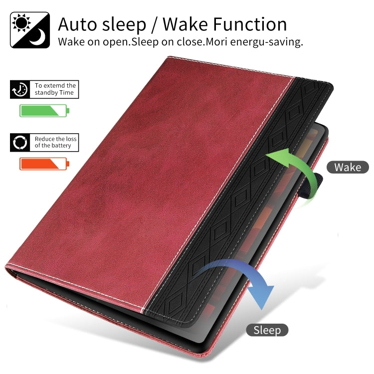 For Lenovo Tab P11 Pro Gen 2 Splicing Series Tablet PC Leather Case(Red)