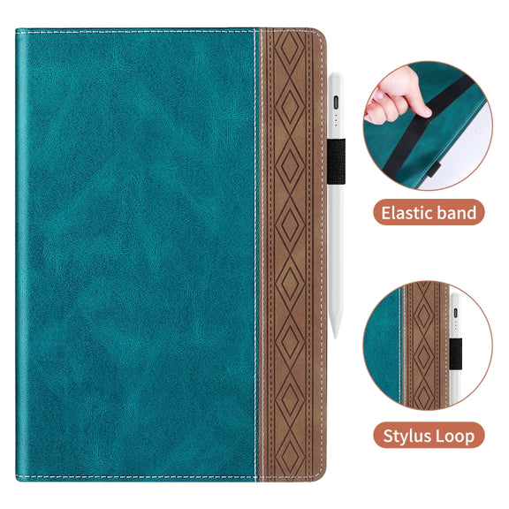 For Lenovo Tab P11 Pro Gen 2 Splicing Series Tablet PC Leather Case(Dark Green)