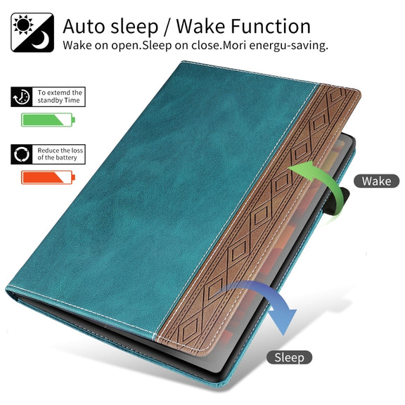 For Lenovo Tab P11 Pro Gen 2 Splicing Series Tablet PC Leather Case(Dark Green)