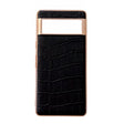 For Google Pixel 7 Crocodile Texture Genuine Leather Electroplating Phone Case(Black) - Google Cases by PMC TechLife | Online Shopping South Africa | PMC TechLife | Buy Now Pay Later Mobicred