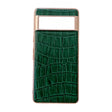 For Google Pixel 7 Crocodile Texture Genuine Leather Electroplating Phone Case(Dark Green) - Google Cases by PMC TechLife | Online Shopping South Africa | PMC TechLife | Buy Now Pay Later Mobicred