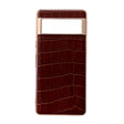 For Google Pixel 6 Pro Crocodile Texture Genuine Leather Electroplating Phone Case(Brown) - Google Cases by PMC TechLife | Online Shopping South Africa | PMC TechLife | Buy Now Pay Later Mobicred
