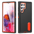 For Samsung Galaxy S23 ultra 5G 3 in 1 Rugged Holder Phone Case(Black+Orange) - Galaxy S23 Ultra 5G Cases by PMC TechLife | Online Shopping South Africa | PMC TechLife