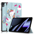 For OPPO Pad 11 inch 3-folding Magnetic Buckle Coloured Drawing Leather Tablet Case(Rainbow Unicorn) - OPPO by PMC TechLife | Online Shopping South Africa | PMC TechLife | Buy Now Pay Later Mobicred