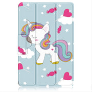 For OPPO Pad 11 inch 3-folding Magnetic Buckle Coloured Drawing Leather Tablet Case(Rainbow Unicorn)