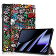 For OPPO Pad 11 inch 3-folding Magnetic Buckle Coloured Drawing Leather Tablet Case(Graffiti) - OPPO by PMC TechLife | Online Shopping South Africa | PMC TechLife | Buy Now Pay Later Mobicred