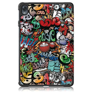 For OPPO Pad 11 inch 3-folding Magnetic Buckle Coloured Drawing Leather Tablet Case(Graffiti)