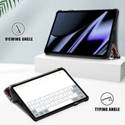 For OPPO Pad 11 inch 3-folding Magnetic Buckle Coloured Drawing Leather Tablet Case(Graffiti)