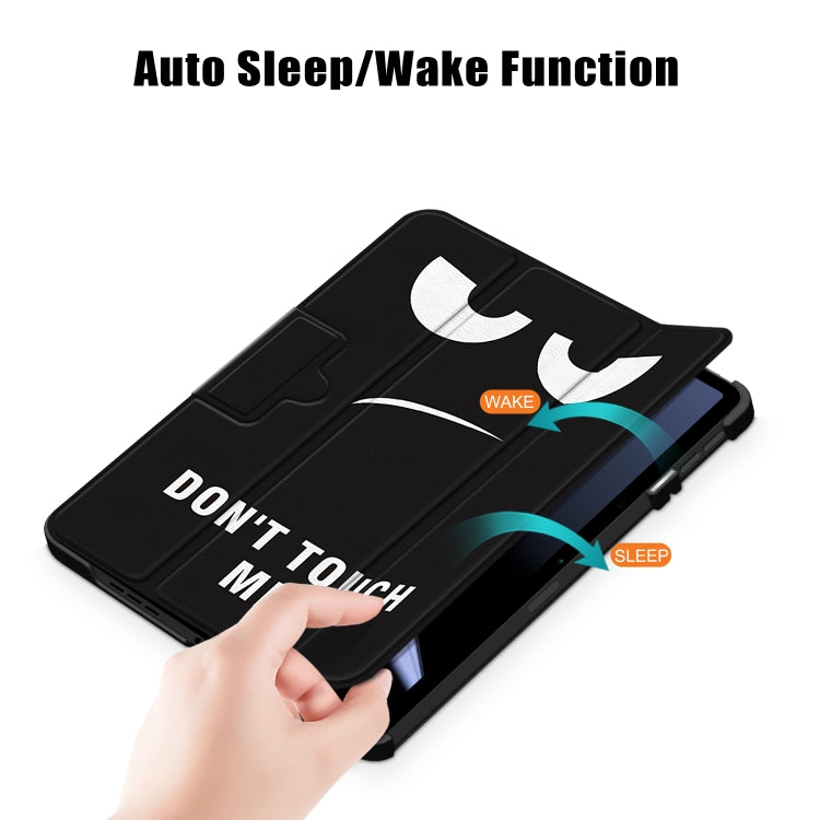 For OPPO Pad 11 inch 3-folding Magnetic Buckle Coloured Drawing Leather Tablet Case(Big Eyes)