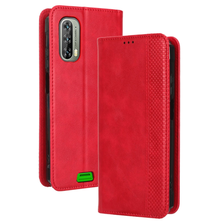 For Blackview BV7100 Magnetic Buckle Retro Texture Leather Phone Case(Red)