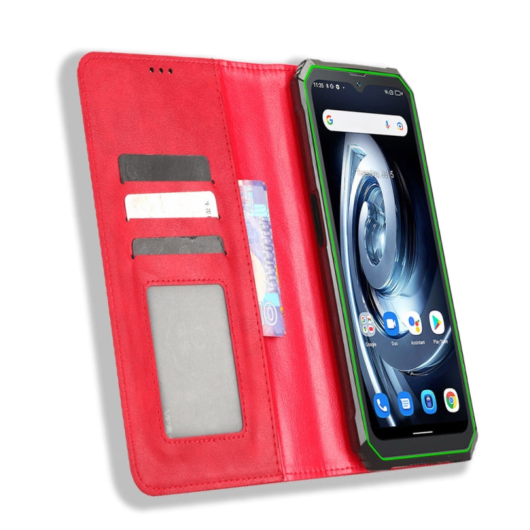 For Blackview BV7100 Magnetic Buckle Retro Texture Leather Phone Case(Red)