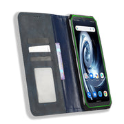 For Blackview BV7100 Magnetic Buckle Retro Texture Leather Phone Case(Blue)