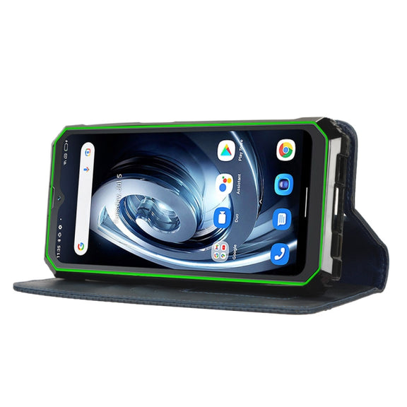 For Blackview BV7100 Magnetic Buckle Retro Texture Leather Phone Case(Blue)