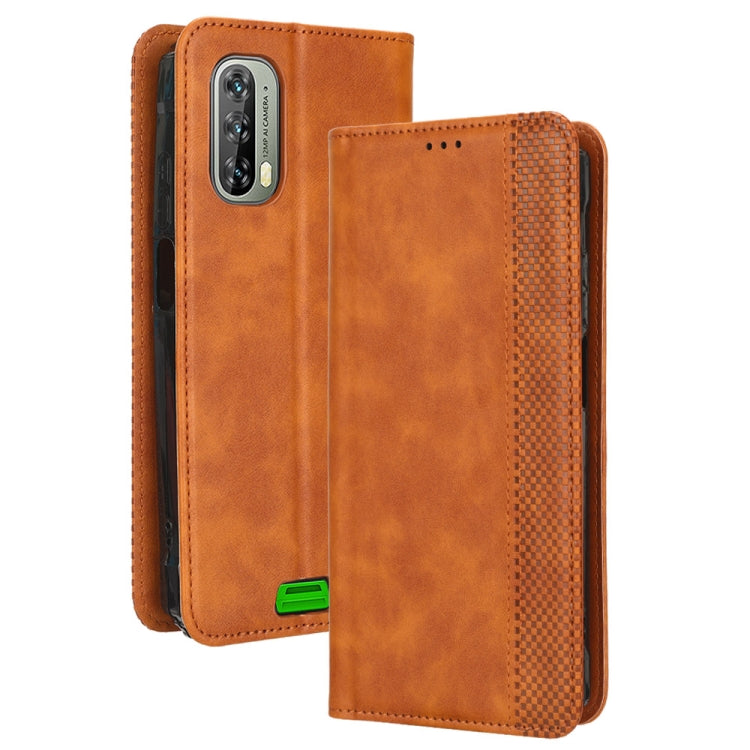 For Blackview BV7100 Magnetic Buckle Retro Texture Leather Phone Case(Brown)