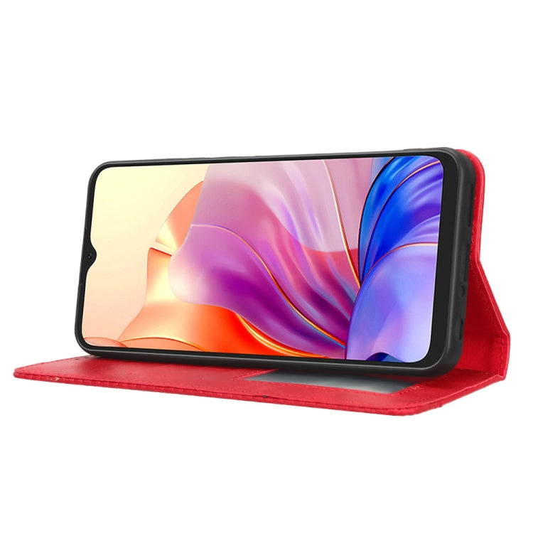 For Blackview OSCAL C80 Magnetic Buckle Retro Texture Leather Phone Case(Red)