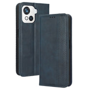For Blackview OSCAL C80 Magnetic Buckle Retro Texture Leather Phone Case(Blue)