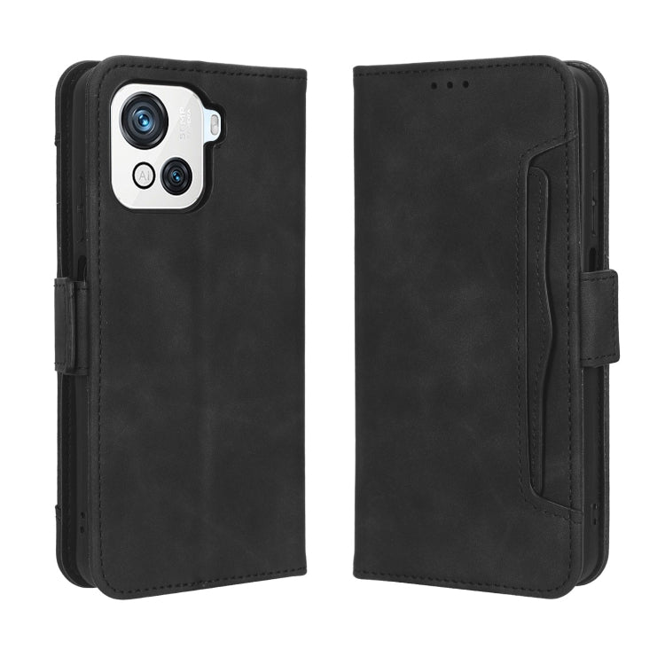 For Blackview OSCAL C80 Skin Feel Calf Texture Card Slots Leather Phone Case(Black)