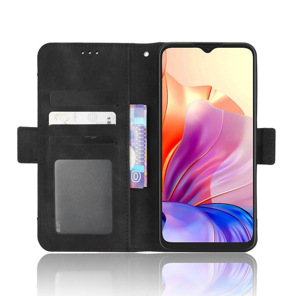 For Blackview OSCAL C80 Skin Feel Calf Texture Card Slots Leather Phone Case(Black)