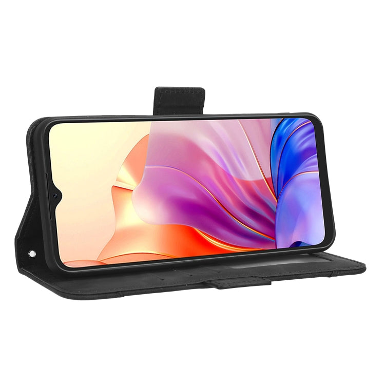 For Blackview OSCAL C80 Skin Feel Calf Texture Card Slots Leather Phone Case(Black)