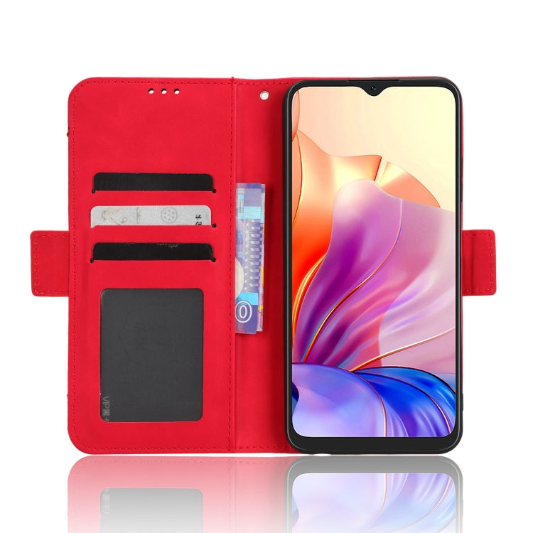 For Blackview OSCAL C80 Skin Feel Calf Texture Card Slots Leather Phone Case(Red)
