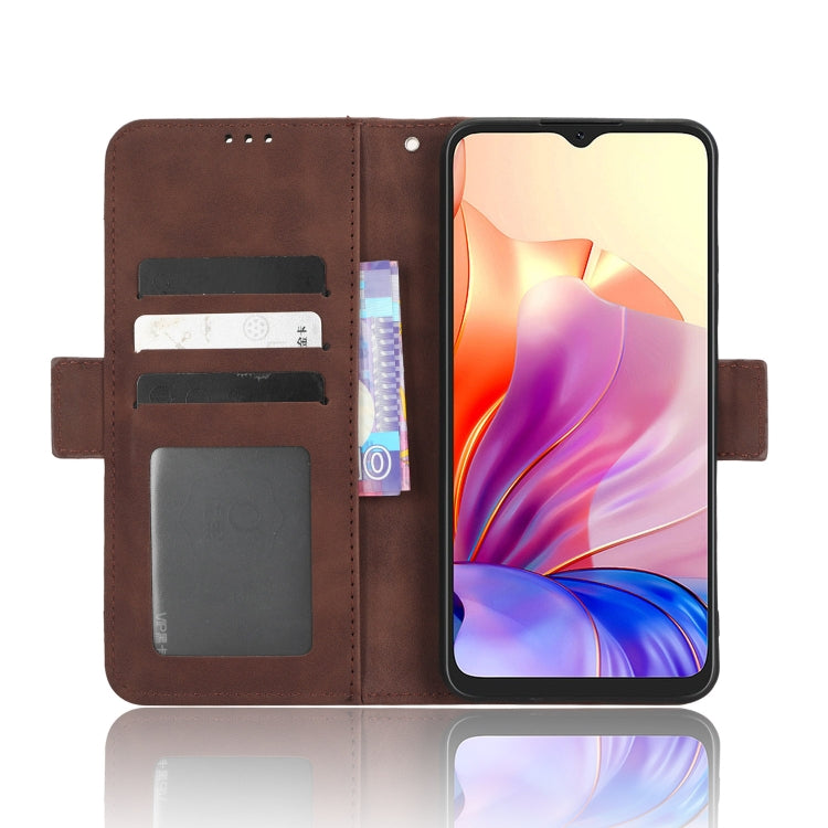 For Blackview OSCAL C80 Skin Feel Calf Texture Card Slots Leather Phone Case(Brown)