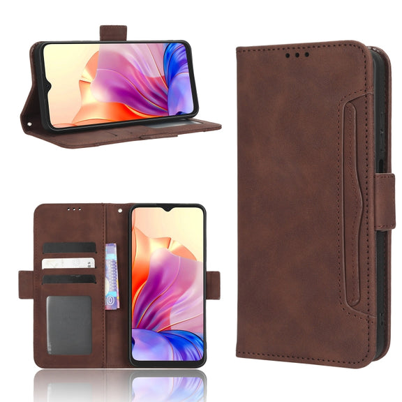 For Blackview OSCAL C80 Skin Feel Calf Texture Card Slots Leather Phone Case(Brown)
