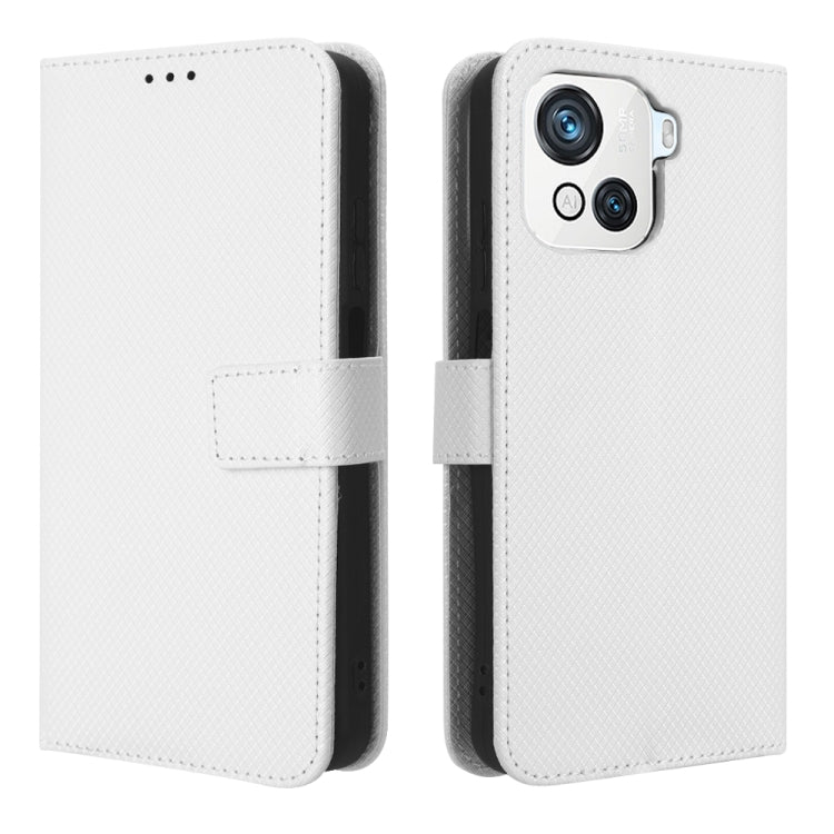 For Blackview OSCAL C80 Diamond Texture Leather Phone Case(White)