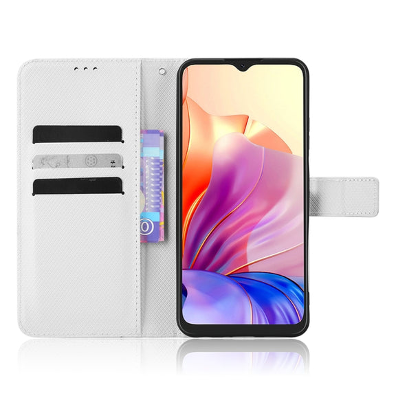 For Blackview OSCAL C80 Diamond Texture Leather Phone Case(White)