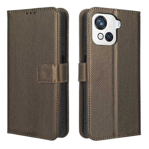 For Blackview OSCAL C80 Diamond Texture Leather Phone Case(Brown)