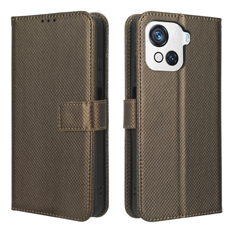 For Blackview OSCAL C80 Diamond Texture Leather Phone Case(Brown)