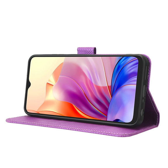 For Blackview OSCAL C80 Diamond Texture Leather Phone Case(Purple)