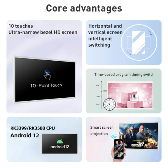 HSD1493T 14 inch IPS Display Advertising Machine RK3566 4GB+32GB(Black)
