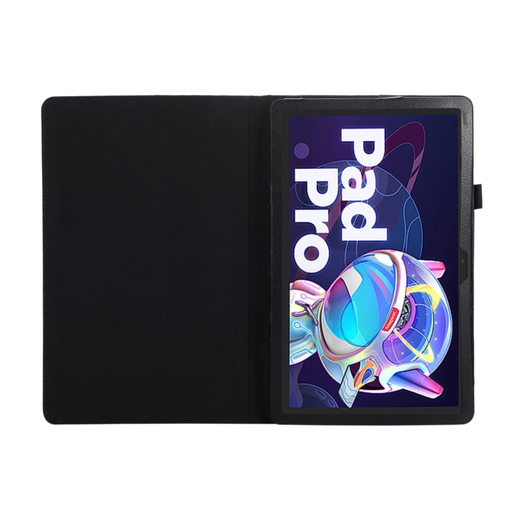 For Lenovo Tab P11 Pro Gen 2 Litchi Texture Leather Tablet Case with Holder(Black)