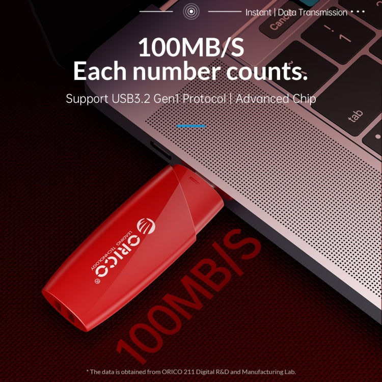 ORCIO USB3.0 U Disk Drive, Read: 100MB/s, Write: 15MB/s, Memory:256GB, Port:USB-A(Red)