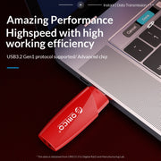 ORCIO USB3.0 U Disk Drive, Read: 260MB/s, Write: 15MB/s, Memory:128GB, Port:USB-A(Black)