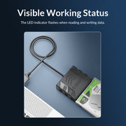ORICO UTS1 Type-C / USB-C USB 3.0 2.5-inch SATA HDD Adapter with Silicone Case, Cable Length:0.3m