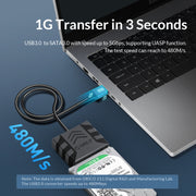 ORICO UTS1 Type-C / USB-C USB 3.0 2.5-inch SATA HDD Adapter with Silicone Case, Cable Length:1m