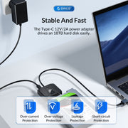 ORICO UTS1 Type-C / USB-C USB 3.0 2.5-inch SATA HDD Adapter with 12V 2A Power Adapter, Cable Length:1m(UK Plug)