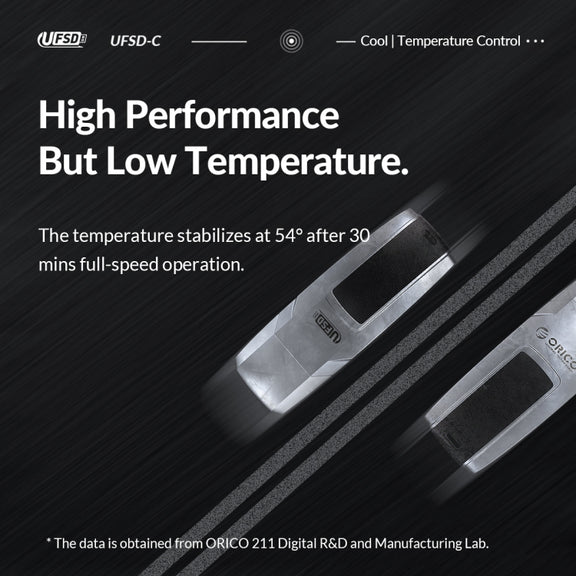ORICO UFS Flash Drive, Read: 411MB/s, Write: 350MB/s, Memory:512GB, Port:USB-A(Silver)